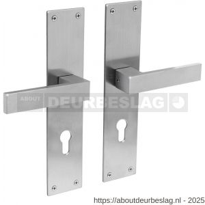 Intersteel 0571 deurkruk Amsterdam met schild rechthoekig 250x55x2 mm profielcilindergat 72 mm RVS - R26008396 - afbeelding 1