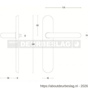 Intersteel Living 0576 deurkruk Rond op schild verdekt ovaal 220x42 mm blind RVS - R26001937 - afbeelding 2
