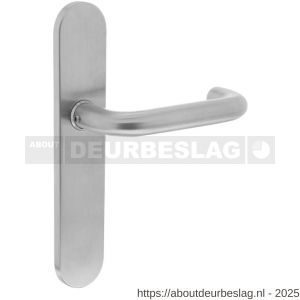 Intersteel 0576 deurkruk gatdeel rechts Rond op schild verdekt ovaal 220x42 mm blind RVS - R26001432 - afbeelding 1