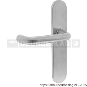 Intersteel 0576 deurkruk gatdeel links Rond op schild verdekt ovaal 220x42 mm blind RVS - R26001433 - afbeelding 1