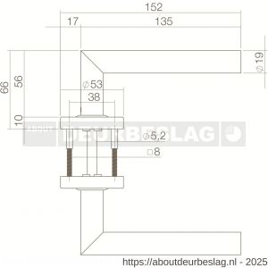 Intersteel 0583 deurkruk Jura op rozet verdekt diameter 53x10 mm RVS - R26000472 - afbeelding 2