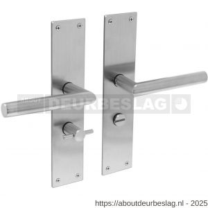 Intersteel Essentials 0583 deurkruk Jura met schild rechthoekig 250x55x2 mm WC 63/8 mm RVS - R26008406 - afbeelding 1