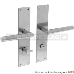 Intersteel 0583 deurkruk Jura met schild rechthoekig 250x55x2 mm WC 78/8 mm RVS - R26008407 - afbeelding 1