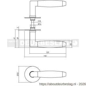 Intersteel Living 0631 deurkruk Combinatie met rozet zelfklevend diameter 55x2 mm RVS-zwart - R26010126 - afbeelding 2