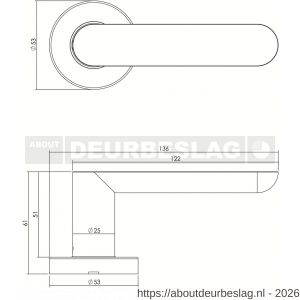 Intersteel Living 0643 deurkruk Strak elegant op rozet verdekt diameter 53x10 mm RVS - R26000514 - afbeelding 2