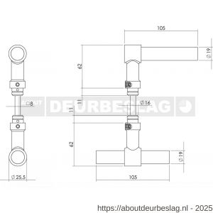 Intersteel 0671 deurkruk L/T recht RVS - R26005312 - afbeelding 2