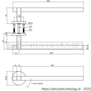 Intersteel 0719 deurkruk Shiraat by Grand en Johnson op rozet éénzijdig verdekt rechts diameter 55x8 mm RVS - R26011177 - afbeelding 2