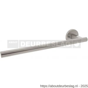 Intersteel 0719 deurkruk gatdeel links Shiraat by Grand en Johnson op rozet met schroefgaten diameter 55x8 mm RVS - R26011294 - afbeelding 1