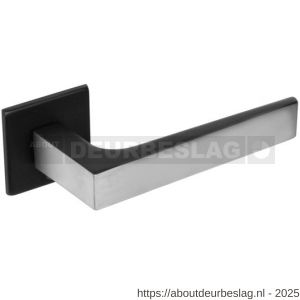 Intersteel Exclusives 0723 deurkruk Moors No.1 met rozet verdekt 50x50x5 mm met nokken RVS-structuur zwart - R26008427 - afbeelding 1