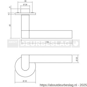 Intersteel Exclusives 0732 deurkruk Munnikhof Dock Black met rozet verdekt diameter 53x5 mm RVS - R26008436 - afbeelding 2
