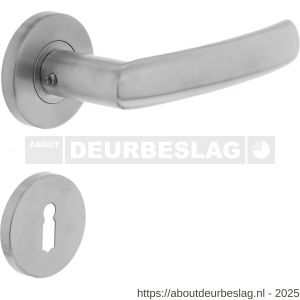 Intersteel 0906 deurkruk Blok op rozet verdekt diameter 55x8 mm met nokken en sleutelrozetten RVS - R26000574 - afbeelding 1