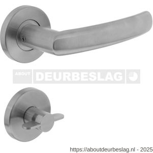 Intersteel 0906 deurkruk Blok op rozet verdekt diameter 55x8 mm met nokken en WC-sluiting met stift 8x8 mm RVS - R26005453 - afbeelding 1