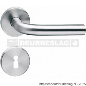 Intersteel 1010 deurkruk Recht op rozet verdekt diameter 55x8 mm met nokken en sleutelrozetten RVS - R26005469 - afbeelding 1