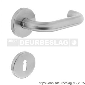 Intersteel 1011 deurkruk Rond op rozet verdekt diameter 55x8 mm met nokken en sleutelrozetten RVS - R26005477 - afbeelding 1