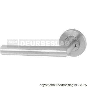 Intersteel 1012 deurkruk gatdeel links Jura op rozet verdekt diameter 55x8 mm met nokken EN 1906/3 RVS - R26005484 - afbeelding 1