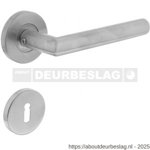 Intersteel 1012 deurkruk Jura op rozet verdekt diameter 55x8 mm met nokken en sleutelrozetten RVS - R26005485 - afbeelding 1