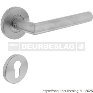 Intersteel 1012 deurkruk Jura op rozet verdekt diameter 55x8 mm met nokken en cilinderrozetten RVS - R26005486 - afbeelding 1