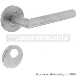 Intersteel 1012 deurkruk Jura op rozet verdekt diameter 55x8 mm met nokken en rondcilinderrozetten RVS - R26005487 - afbeelding 1