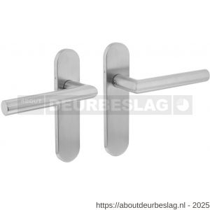 Intersteel 1225 deurkruk Jura Basic op schild verdekt ovaal 170x40 mm blind RVS - R26008453 - afbeelding 1