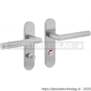 Intersteel 1225 deurkruk Jura Basic op schild verdekt ovaal 170x40 mm WC 63/8 mm RVS - R26008454 - afbeelding 1