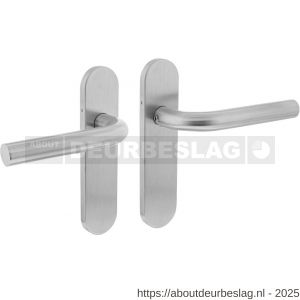 Intersteel 1226 deurkruk Recht Basic op schild verdekt ovaal 170x40 mm blind RVS - R26008455 - afbeelding 1