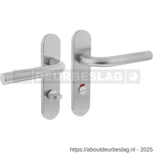 Intersteel 1226 deurkruk Recht Basic op schild verdekt ovaal 170x40 mm WC 63/8 mm RVS - R26008456 - afbeelding 1