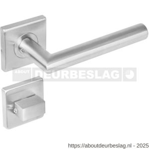 Intersteel 1242 deurkruk Jura op rozet verdekt 53x53x8 mm met nokken en WC-sluiting met stift 8x8 mm RVS - R26000521 - afbeelding 1