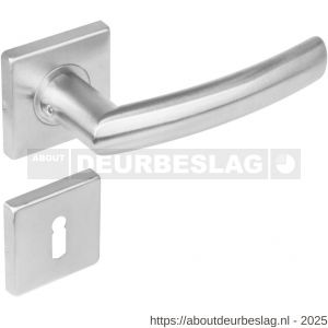 Intersteel 1248 deurkruk Blok op rozet verdekt 53x53x8 mm met nokken en sleutelrozetten RVS - R26000528 - afbeelding 1