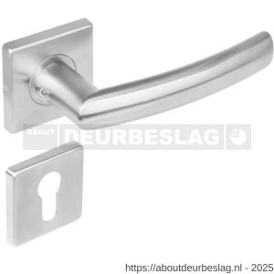 Intersteel 1248 deurkruk Blok op rozet verdekt 53x53x8 mm met nokken en cilinderrozetten RVS - R26008463 - afbeelding 1