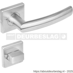 Intersteel 1248 deurkruk Blok op rozet verdekt 53x53x8 mm met nokken en WC-sluiting met stift 8x8 mm RVS - R26008465 - afbeelding 1