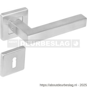 Intersteel 1249 deurkruk Vierkant op rozet verdekt 53x53x8 mm met nokken en sleutelrozetten RVS - R26000531 - afbeelding 1