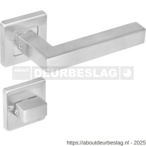 Intersteel 1249 deurkruk Vierkant op rozet verdekt 53x53x8 mm met nokken en WC-sluiting met stift 8x8 mm RVS - R26007352 - afbeelding 1