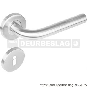 Intersteel 1270 deurkruk Recht op rozet verdekt diameter 53x8 mm met nokken en sleutelrozetten RVS - R26005560 - afbeelding 1