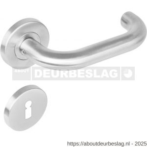 Intersteel 1271 deurkruk Rond op rozet verdekt diameter 53x8 mm met nokken en sleutelrozetten RVS - R26005570 - afbeelding 1