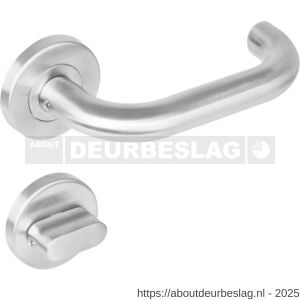 Intersteel 1271 deurkruk Rond op rozet verdekt diameter 53x8 mm met nokken en WC-sluiting met stift 7x7 mm RVS - R26005573 - afbeelding 1