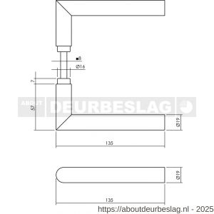 Intersteel 1272 deurkruk Jura met korte insert RVS - R26005577 - afbeelding 2