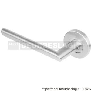 Intersteel 1273 deurkruk gatdeel links Ovaal-90 graden op rozet verdekt diameter 53x8 mm met nokken EN 1906/4 RVS - R26005590 - afbeelding 1