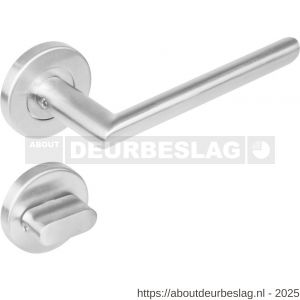 Intersteel 1273 deurkruk Ovaal-90 graden op rozet verdekt diameter 53x8 mm met nokken en WC-sluiting met stift 8x8 mm RVS - R26005593 - afbeelding 1