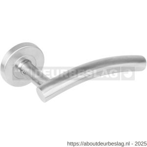Intersteel 1274 deurkruk gatdeel rechts Gebogen op rozet verdekt diameter 53x8 mm met nokken EN 1906/4 RVS - R26005597 - afbeelding 1