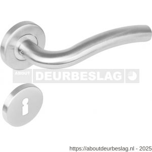 Intersteel 1275 deurkruk Lisa op rozet verdekt diameter 53x8 mm met nokken en sleutelrozetten RVS - R26005607 - afbeelding 1