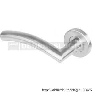 Intersteel 1276 deurkruk gatdeel links Lisa-90 graden op rozet verdekt diameter 53x8 mm met nokken EN 1906/4 RVS - R26005614 - afbeelding 1