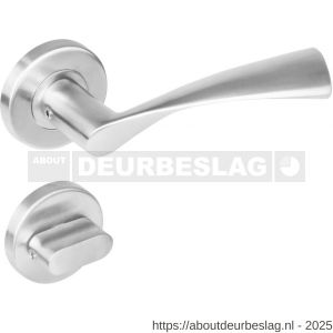 Intersteel 1279 deurkruk Vlinder op rozet verdekt diameter 53x8 mm met nokken en WC-sluiting met stift 8x8 mm RVS - R26000622 - afbeelding 1
