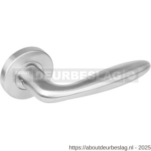 Intersteel 1281 deurkruk gatdeel rechts Jupiter op rozet verdekt diameter 53x8 mm met nokken EN 1906/4 RVS - R26001176 - afbeelding 1