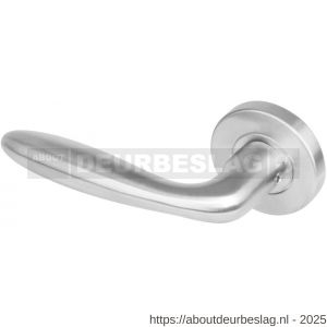 Intersteel 1281 deurkruk gatdeel links Jupiter op rozet verdekt diameter 53x8 mm met nokken EN 1906/4 RVS - R26001177 - afbeelding 1