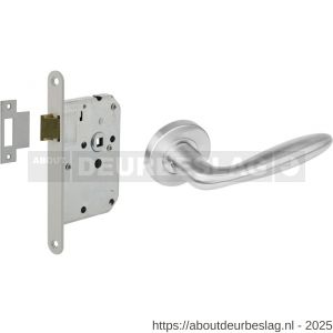 Intersteel Essentials 1281 set loopslot wit met deurkruk Jupiter op rozet diameter 53x8 mm RVS - R26011066 - afbeelding 1