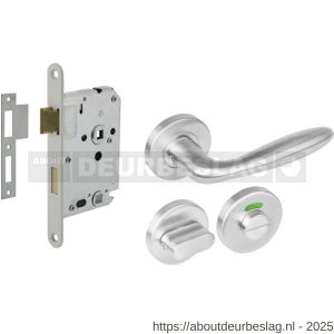 Intersteel Essentials 1281 set toiletslot 63/8 mm wit met deurkruk Jupiter op rozet diameter 53x8 mm en WC-sluiting RVS - R26011067 - afbeelding 1