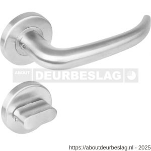 Intersteel 1282 deurkruk Sabel op rozet verdekt diameter 53x8 mm met nokken en WC-sluiting met stift 8x8 mm RVS - R26000631 - afbeelding 1