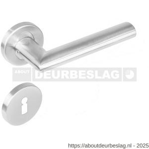Intersteel 1283 deurkruk Girona op rozet verdekt diameter 53x8 mm met nokken en sleutelrozetten RVS - R26008492 - afbeelding 1