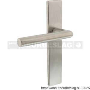 Intersteel 1307 deurkruk gatdeel links Jura op schild verdekt rechthoekig 219x40 mm met nokken blind RVS EN 1906/4 - R26010135 - afbeelding 1