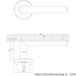 Intersteel 1317 deurkruk Jura op rozet verdekt diameter 55x8 mm met nokken EN 1906/4 RVS - R26007348 - afbeelding 2